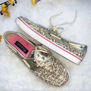 SPERRY | 4 Big Girls Topsiders Gold Camo Print Shoes
